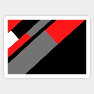 Red, Black, and White and Grey Pattern Sticker